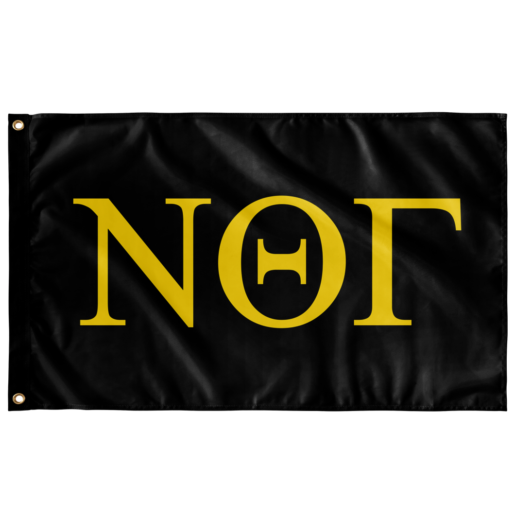 Nu Theta Gamma Greek Flag - Black & Maize