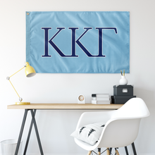 Load image into Gallery viewer, Kappa Kappa Gamma Sorority Letter Flag - Light Blue, Kappa Blue &amp; White