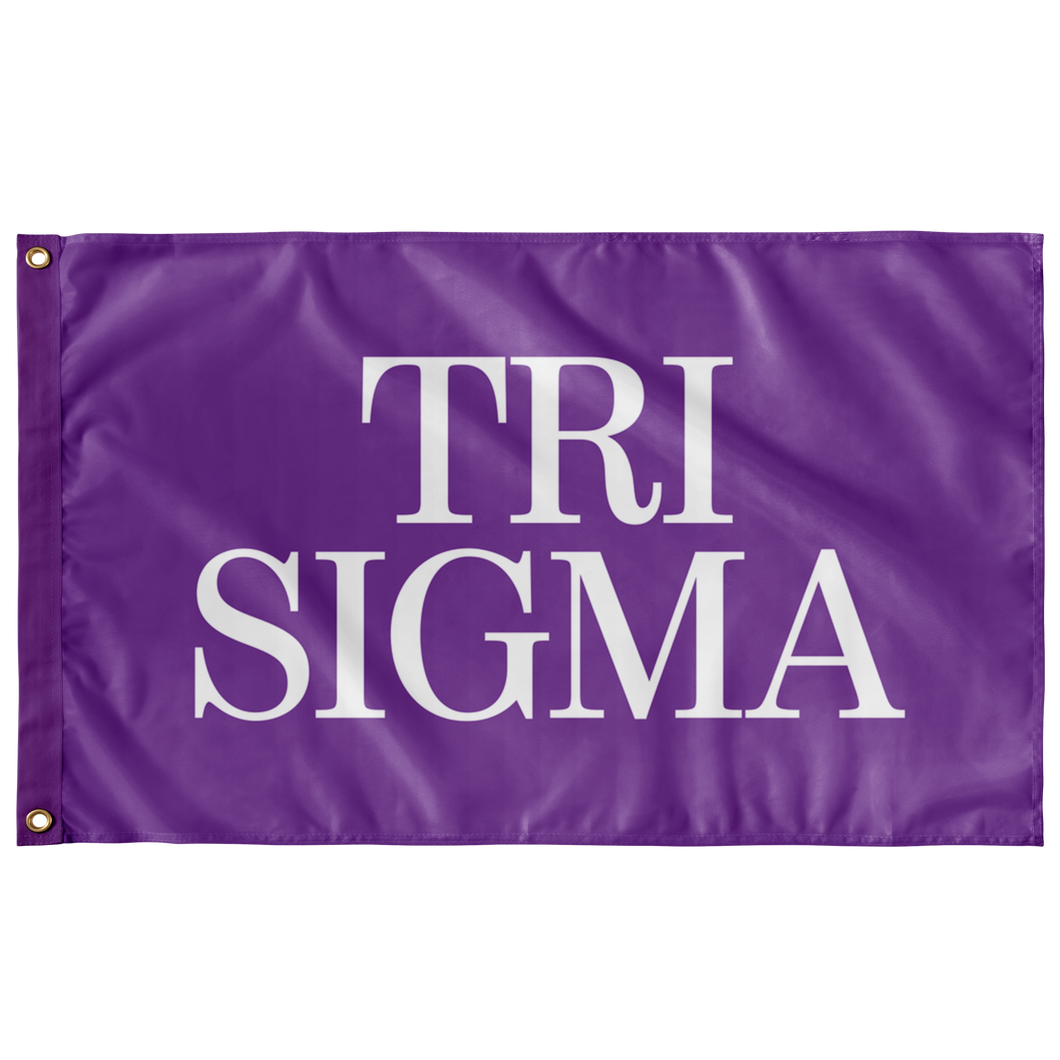 Tri Sigma Sorority Flag - Light Purple & White