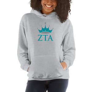 Zeta Tau Alpha Sorority Hoodie - Crown & Greek Letters