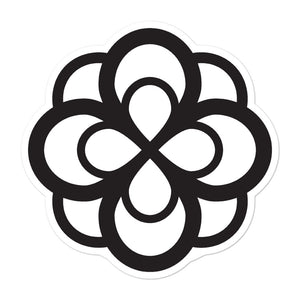 Alpha Omicron Pi Infinity Rose Sticker - Black