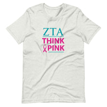 Load image into Gallery viewer, Zeta Tau Alpha Think Pink Sorority T-Shirt