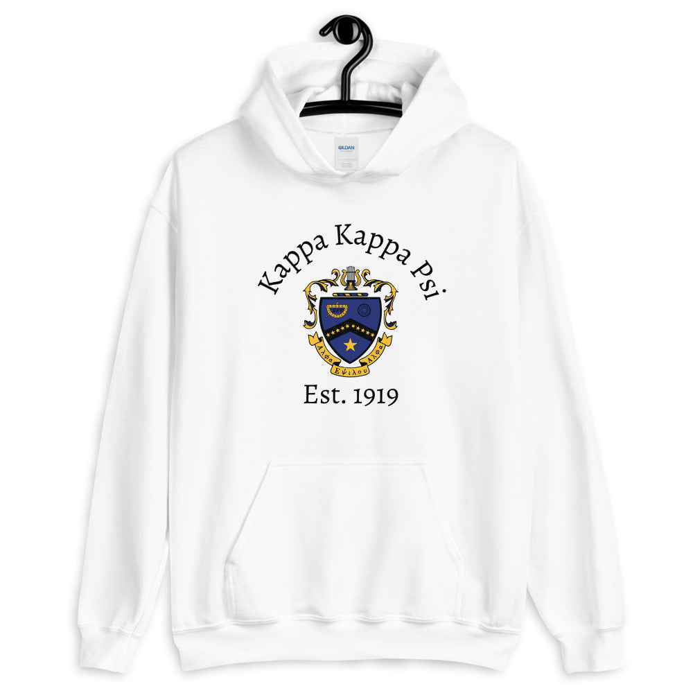 Skinne lovgivning banner Kappa Kappa Psi Fraternity Crest Hoodie - Greek Sweatshirts - DesignerGreek2