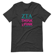 Load image into Gallery viewer, Zeta Tau Alpha Think Pink Sorority T-Shirt