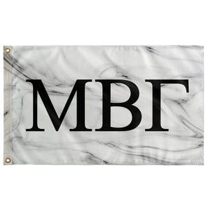 Mu Beta Gamma White Marble Flag