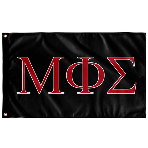 Mu Phi Sigma Fraternity Flag - Red, Black & White