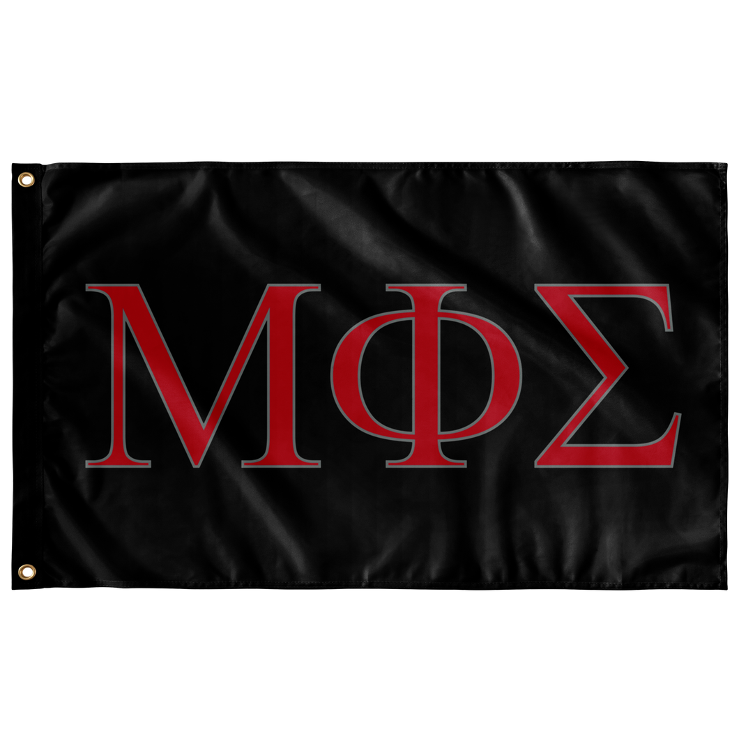 Mu Phi Sigma Greek Flag - Black, Red & Silver