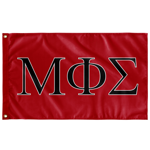 Mu Phi Sigma Fraternity Flag - Red, Black & White