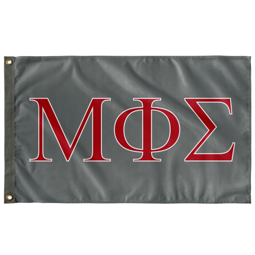 Mu Phi Sigma Fraternity Flag - Silver, Red & White