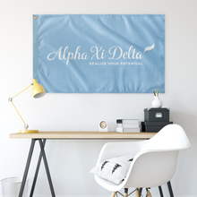 Load image into Gallery viewer, Alpha Xi Delta Sorority Flag - Logo Griffin Blue White