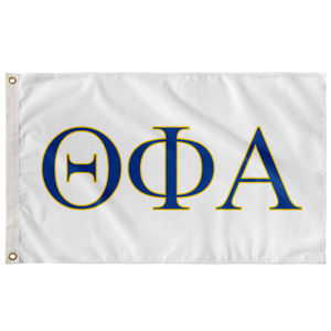 Theta Phi Alpha Sorority Flag - White, Navy & Goldenrod