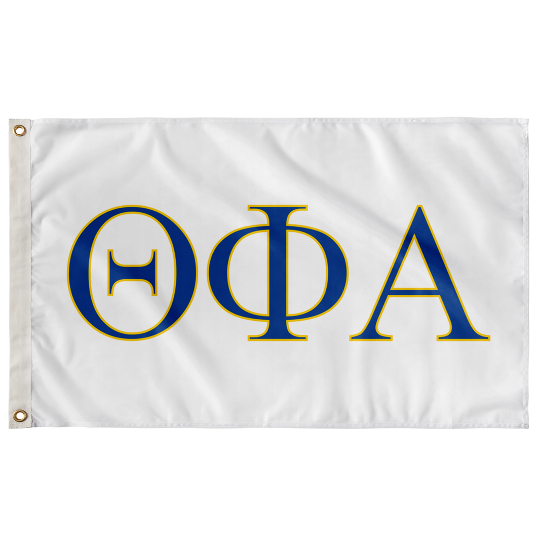 Theta Phi Alpha Sorority Flag - White, Navy & Goldenrod
