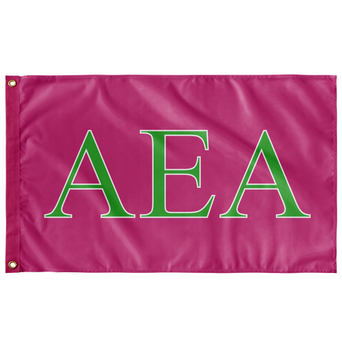 Alpha Epsilon Alpha Flag - Barbie Pink, Bright Green & White
