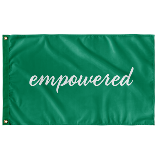 Empowered Sigma Sigma Sigma Sorority Flag - Green