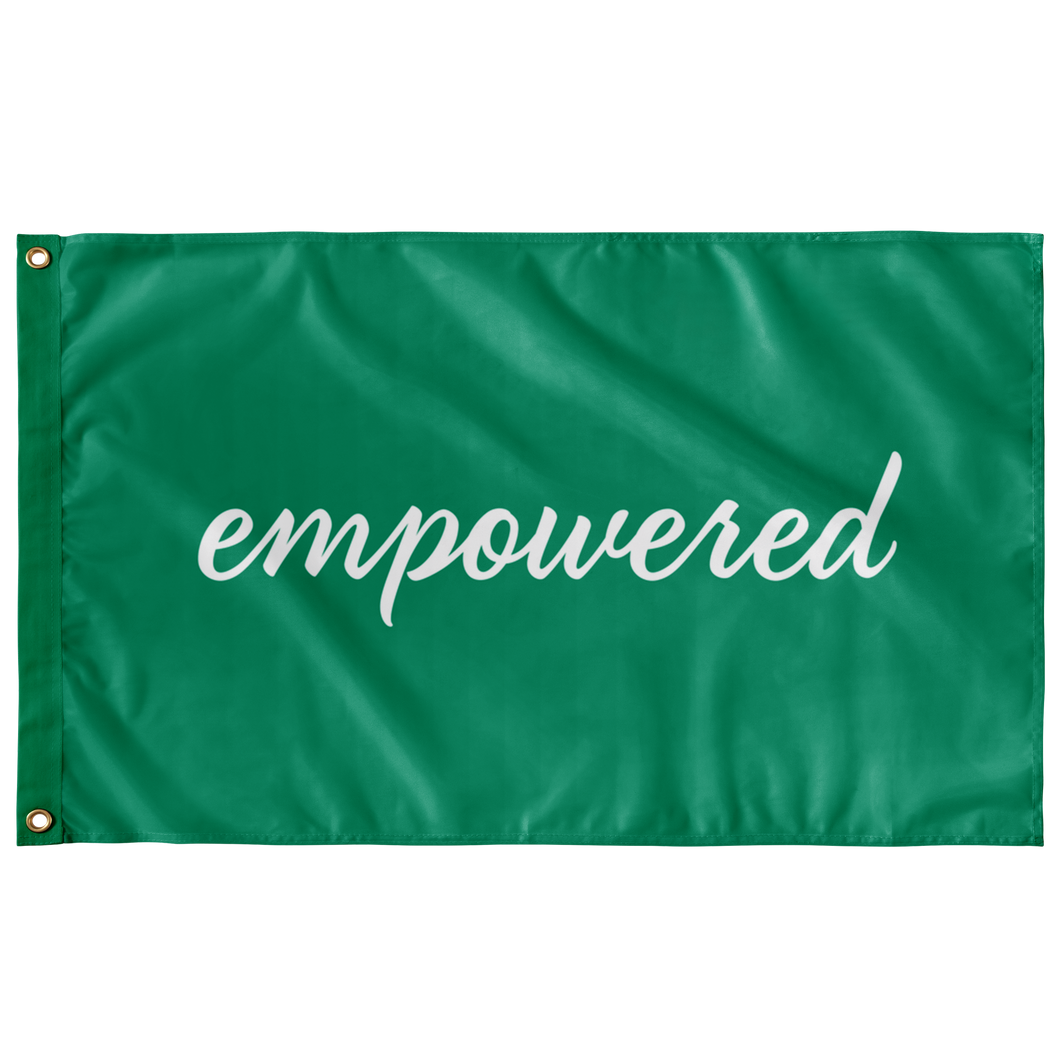 Empowered Sigma Sigma Sigma Sorority Flag - Green