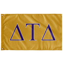Load image into Gallery viewer, Delta Tau Delta Fraternity Flag - Explorer Gold, Explorer Purple &amp; White