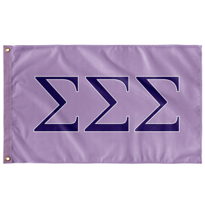 Sigma Sigma Sigma Sorority Flag - Pale Purple, Royal Purple & White