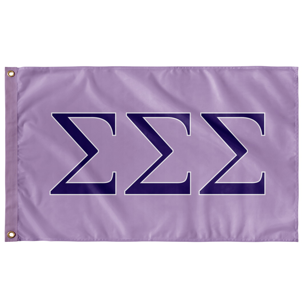 Sigma Sigma Sigma Sorority Flag - Pale Purple, Royal Purple & White