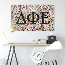 Load image into Gallery viewer, Delta Phi Epsilon Pink Leopard Sorority Flag