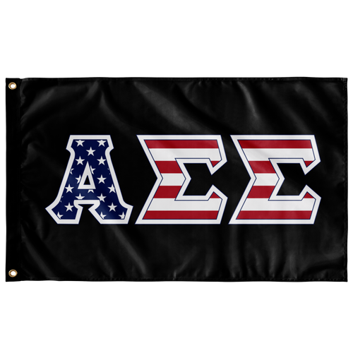 Alpha Sigma Sigma American Flag - Black