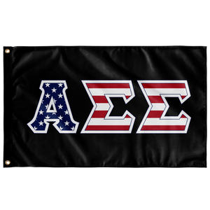 Alpha Sigma Sigma American Flag - Black