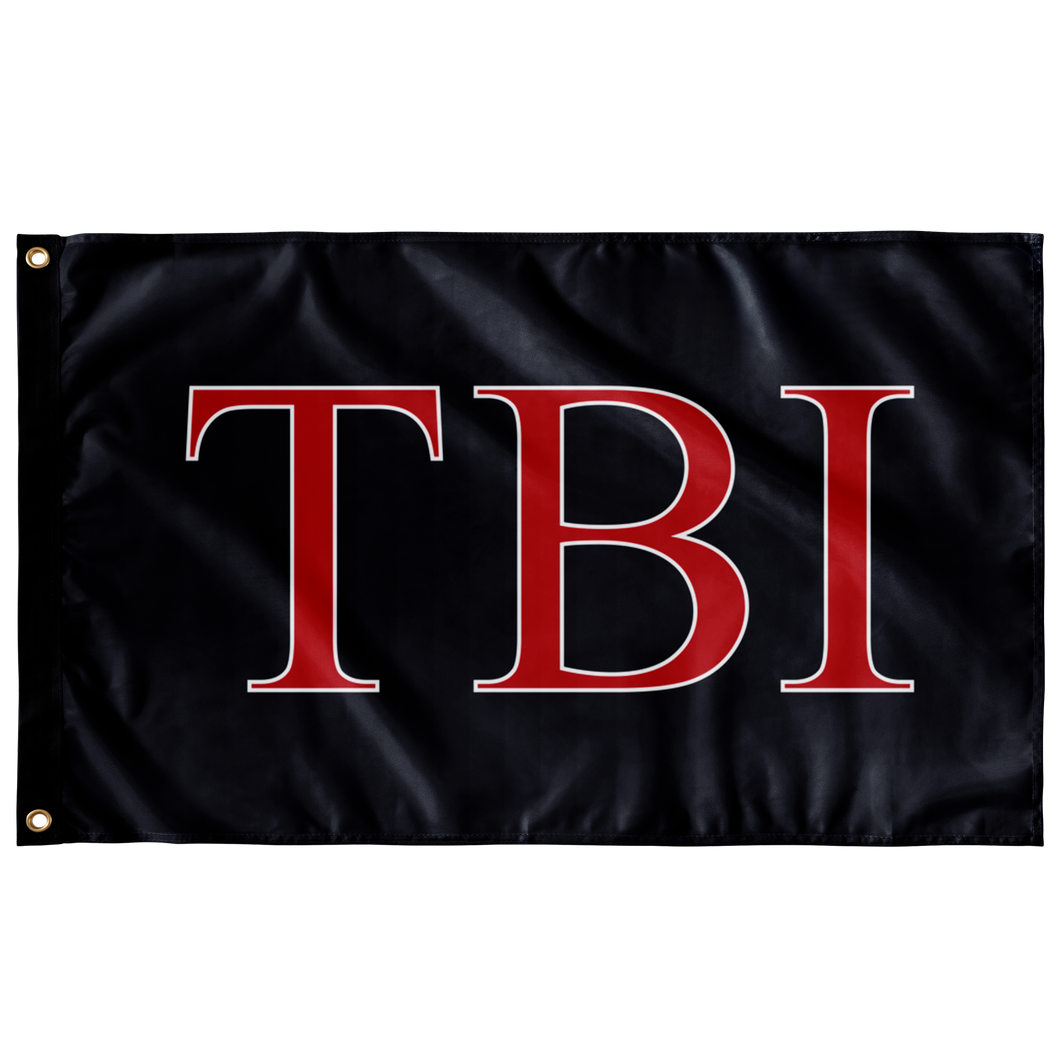 Tau Beta Iota Fraternity Flag - Black, Red, & White