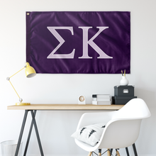 Load image into Gallery viewer, Sigma Kappa Sorority Flag - Purple, Lavender &amp; White