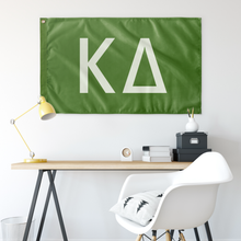 Load image into Gallery viewer, Kappa Delta Sorority Flag - Dark Olive &amp; Light Green