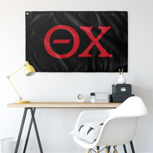 Load image into Gallery viewer, Theta Chi Fraternity Letters Flag - Black &amp; Red