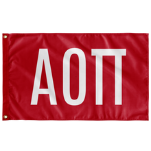 Load image into Gallery viewer, Alpha Omicron Pi Sorority Letters Flag - Cardinal &amp; White