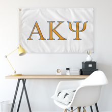 Load image into Gallery viewer, Alpha Kappa Psi Fraternity Flag - White, Gold &amp; Royal