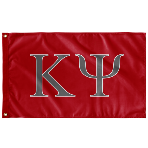 Kappa Psi Fraternity Flag - Red, Silver Grey & White