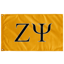 Load image into Gallery viewer, Zeta Psi Fraternity Flag - Gold, Black &amp; White