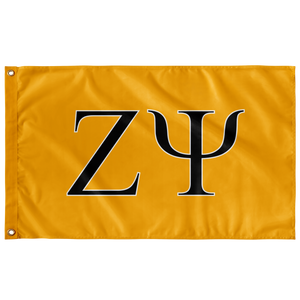 Zeta Psi Fraternity Flag - Gold, Black & White
