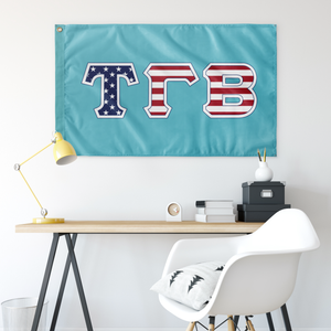 Tau Gamma Beta American Flag - Turquoise
