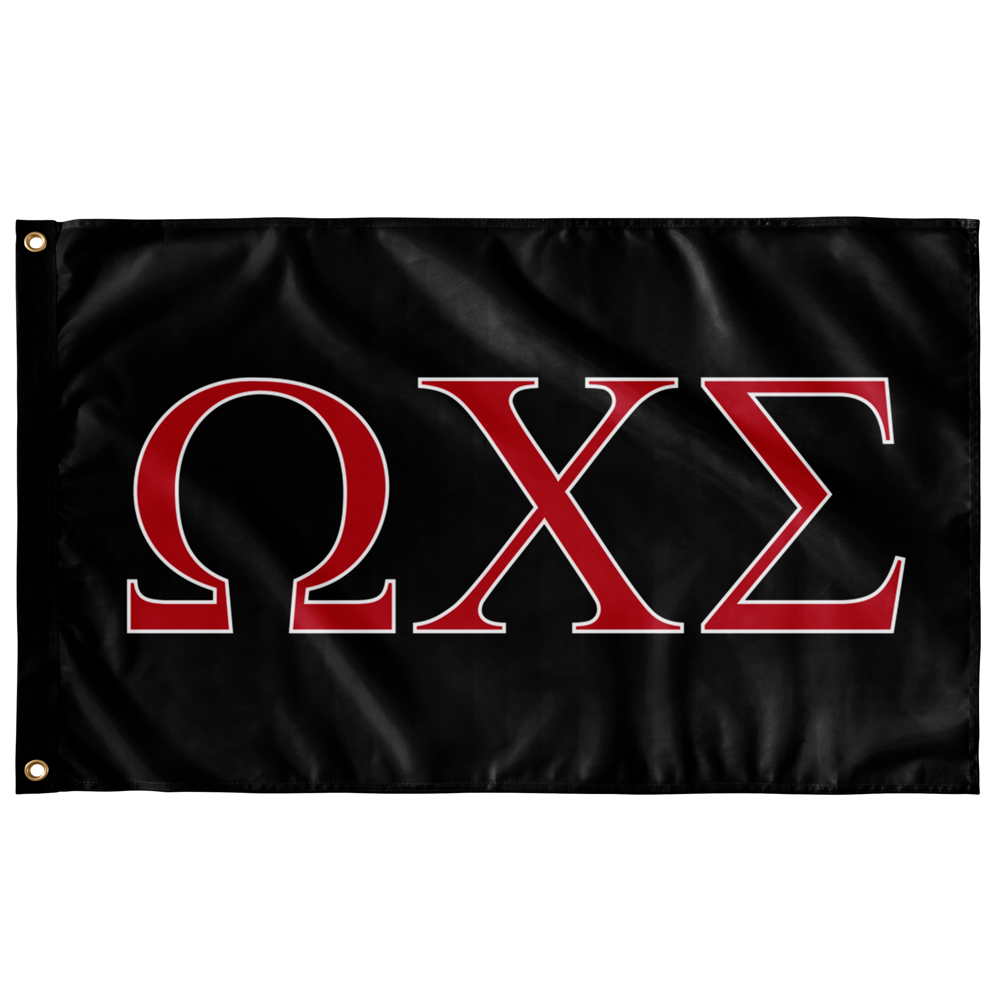 Omega Chi Sigma Fraternity Flag Black Red White