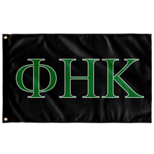 Load image into Gallery viewer, Phi Eta Kappa Fraternity Flag - Black, Kelly Green &amp; White