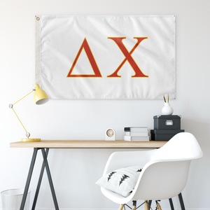 Delta Chi Fraternity Flag - White, Red & Yellow