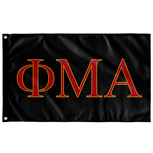 Phi Mu Alpha Fraternity Flag - Black, Red & Light Gold