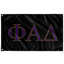 Load image into Gallery viewer, Phi Alpha Delta Fraternity Flag - Black, Purple &amp; Light Old Gold