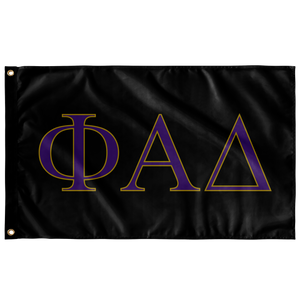 Phi Alpha Delta Fraternity Flag - Black, Purple & Light Old Gold