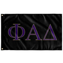 Load image into Gallery viewer, Phi Alpha Delta Fraternity Flag - Black, Purple &amp; Vegas Gold