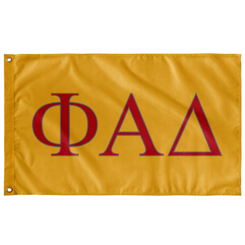 Phi Alpha Delta Fraternity Flag - Light Gold, Red & Metal