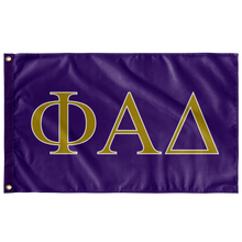 Load image into Gallery viewer, Phi Alpha Delta Fraternity Flag - Purple, Light Old Gold &amp; White