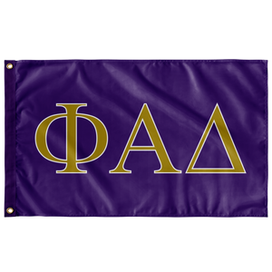 Phi Alpha Delta Fraternity Flag - Purple, Light Old Gold & White