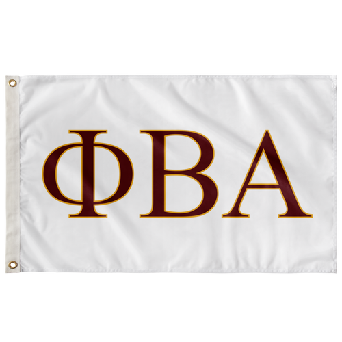 Phi Beta Alpha Fraternity Flag - White, Cardinal & Light Gold