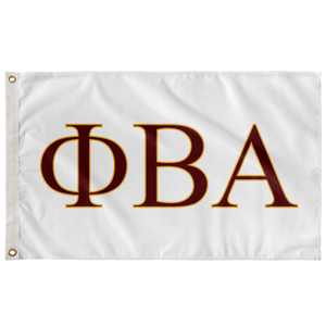 Phi Beta Alpha Fraternity Flag - White, Cardinal & Light Gold