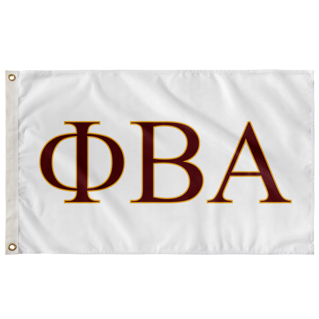 Phi Beta Alpha Fraternity Flag - White, Cardinal & Light Gold