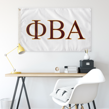 Load image into Gallery viewer, Phi Beta Alpha Fraternity Flag - White, Cardinal &amp; Light Gold