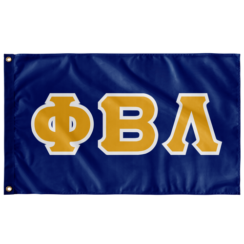 Phi Beta Lambda Greek Block Flag - Royal, Light Gold & White